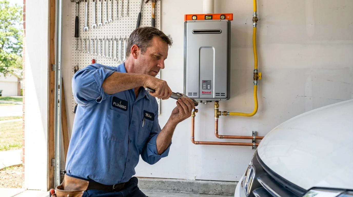 Tankless water heater installation by a Johns Plumbing LLC plumber in Dysart